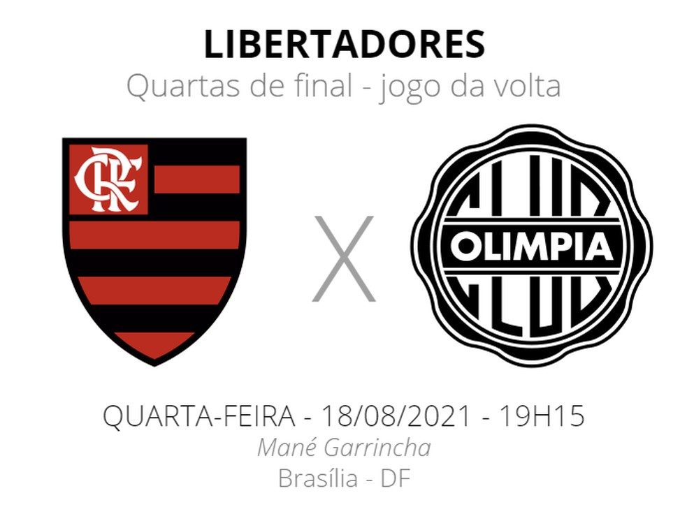 Olimpia x Flamengo: veja as escalações, desfalques e arbitragem, flamengo